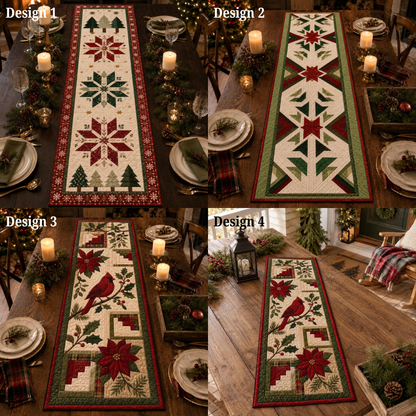 Christmas Quilted Table Runner, Traditional Red Green Holiday Table Decor, Holiday Winter Dining Table Decor, Festive Farmhouse Xmas Decor 4c69c380-da68-4097-9dbe-b72814572a2e-6.png