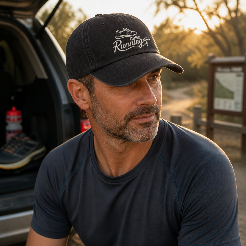 Gone Running Embroidered Dad Cap - Lifestyle 1