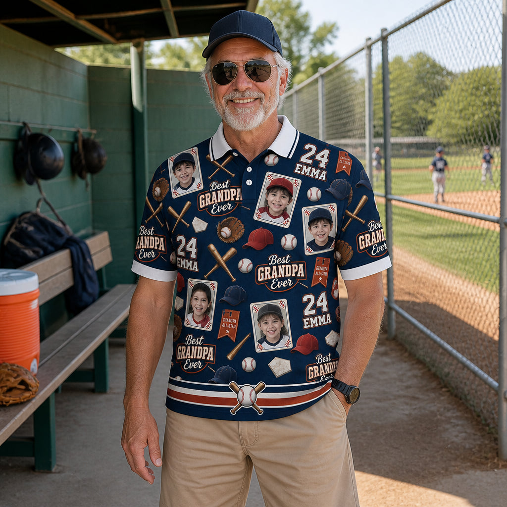 Best Grandpa Ever Baseball Polo - Lifestyle 2