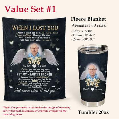 Angel Wings Flower Mother When I Lost You - Personalized Photo Blanket - Memorial Gift For Mom 4copy_358e0420-4b1a-49fa-9e63-68824ab22f27.png