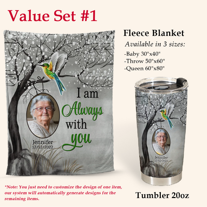 Humming Bird Always With You Personalized Blanket - Memorial 4copy_7413404a-fe26-40b6-a393-5c1f8ec5642a.png