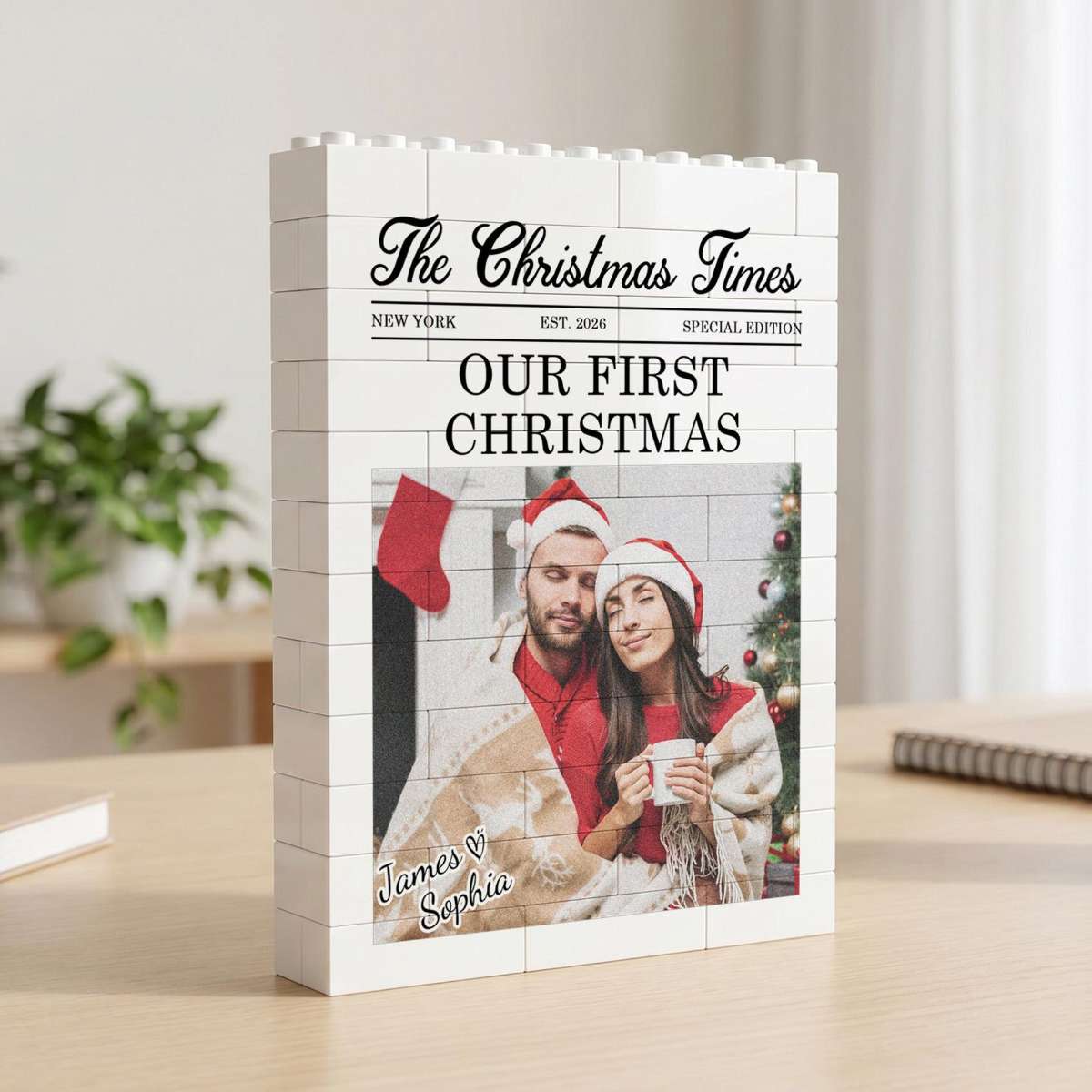 Our First Christmas Puzzle Block Decor, Nostalgic Family Holiday Keepsake, Christmas Gift for Couples and Families 4d8eb3a2-5861-4f2d-9266-5bb622315746-1.png