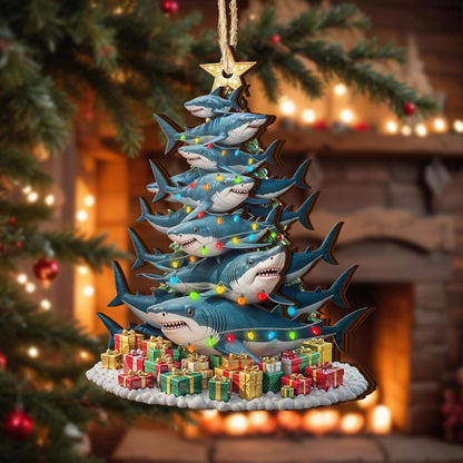 Shark Christmas Ornaments, Sea Life Ornaments, Christmas Tree Hanging,2 Layer Wooden Ornament, Ocean Christmas Decor, Gift for Shark Lover 4dc1c8d5-4d69-4875-bea0-904727b7d167-2.jpg