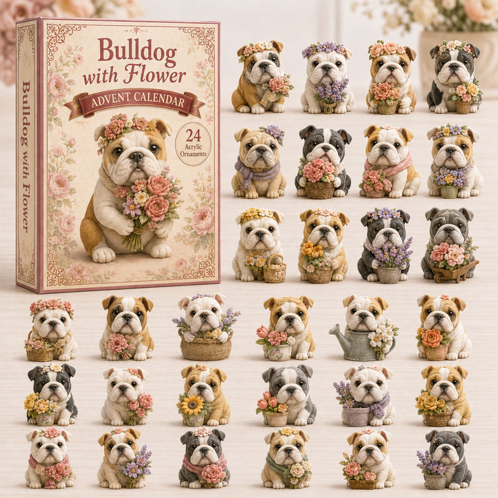 Bulldog With Flower Advent Calendar 2026 - 24-Day Festive Countdown, Acrylic Charms Blind Box - Gift For Bulldog Lovers 4dcb9548-28b1-4782-9cd4-58961df90a40-bulldog.jpg