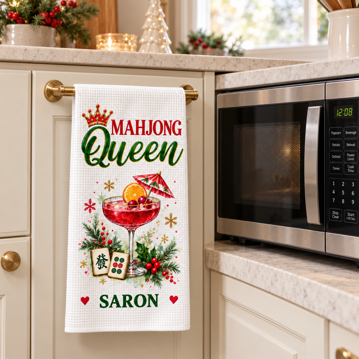 Custom Mahjong Christmas Towel - Personalized Kitchen Towel, Christmas Gifts 4dfbd7f2-fff6-40b9-ba2c-04c316c1ff61-4-4-.png