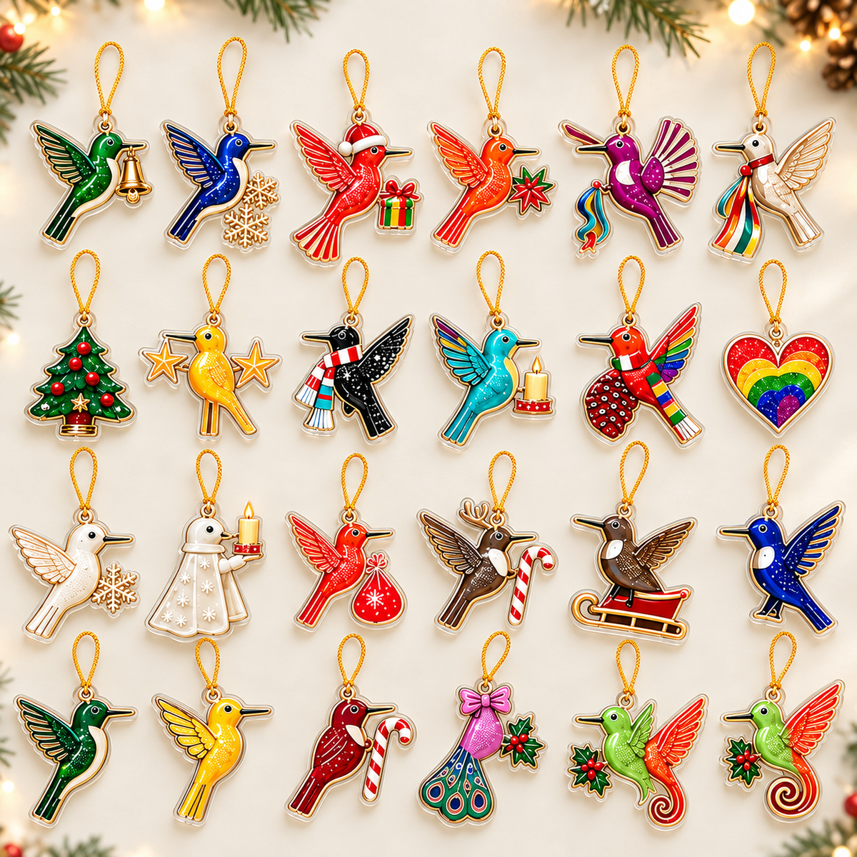 Hummingbird Advent Calendar 2026, 24 2D Flat Acrylic Ornaments Box, Christmas Countdown, Hummingbird Lover Gift 4e377bda-c46b-4ba4-bf00-f62af987a1a1-24-charm-chim-ru-i-Gi-ng-Sinh.png