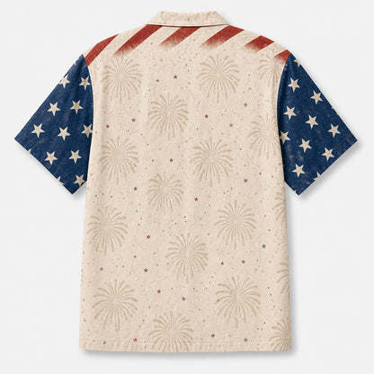 American Cat Dad – Patriotic Hawaiian Shirt - Back view