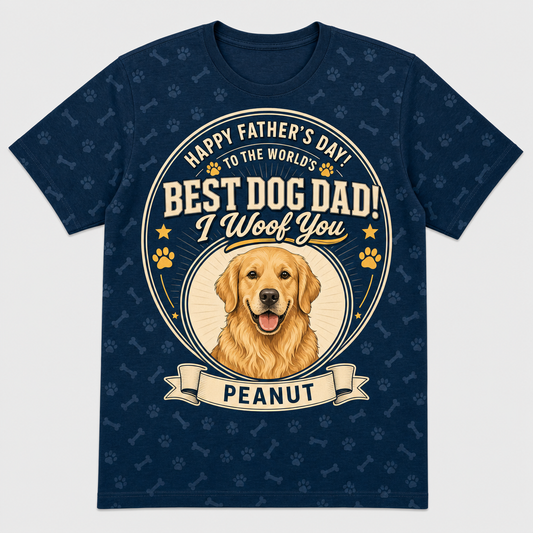 World's Best Dog Dad — Custom Pet Photo AOP Tee - Hero