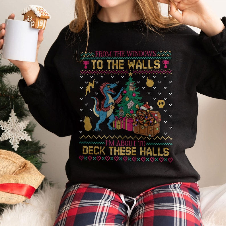 Dungeon Crawler Carl Ugly Christmas Sweater, Mongo & Donut Deck These Halls Holiday Crewneck, Unisex Festive Shirts 4effacf8-0a5c-41a8-8ac1-8700a6b0a248-il_794xN.8690802821_gheg-1-.jpg
