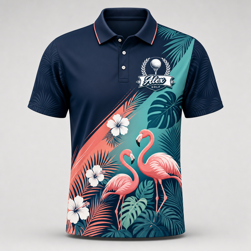 Flamingo Golf Polo – Custom Name - Personalized Polo shirt - All over printed 4f90a0dc-ed95-4cc3-87c0-30128549d9fd.png