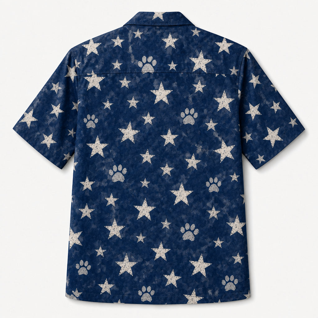 Patriotic Pup Hawaiian Shirt - Back view