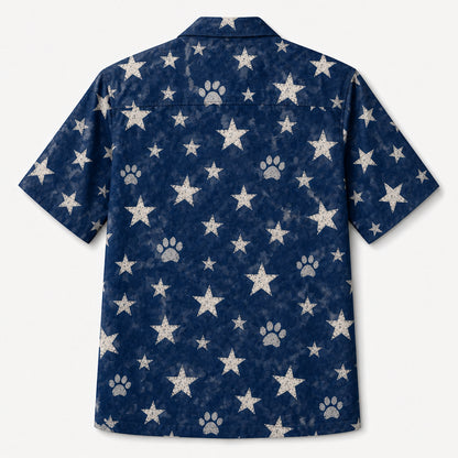 Patriotic Pup Hawaiian Shirt - Back view