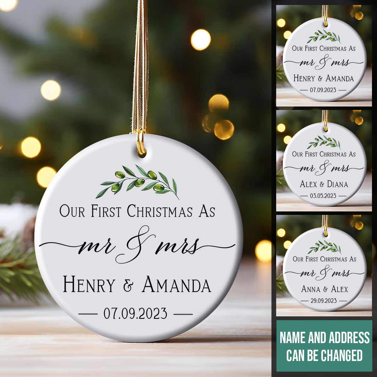 Our First Christmas As Mr. And Mrs. - Personalized Ornament - Christmas Gift 50-1.jpg