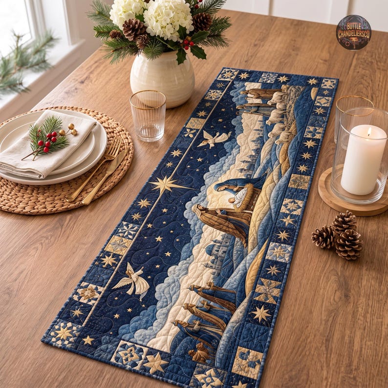 Holy City Quilted Table Runner, Jerusalem Biblical Night Scene, Christian Holiday Table Decor, Religious Home Gift 5065167d-6610-4d62-adc5-6d52cd37fd72-g2.jpg