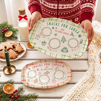 Personalized Santa Cookie Plate, Cookies for Santa Platter, Custom Holiday Christmas Plate for Family, Christmas Gift 5099463f-25c3-4bdf-824a-b9f344ea4404-5.jpg