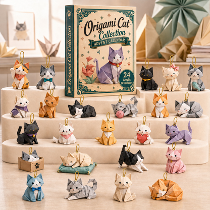Origami Cat Collection Advent Calendar 2026 - 24-Day Festive Countdown, Acrylic Charms Blind Box - Gift For Origami Lovers 50bb60d2-1531-482b-a687-5099910beafc-origami-cat-box-charms.png