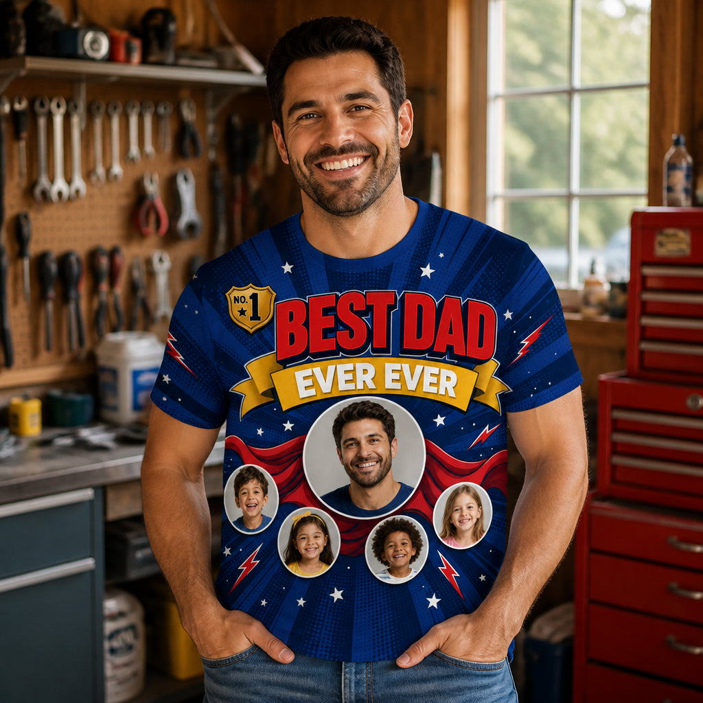 Best Dad Ever Superhero Photo T-Shirt - Personalized T-Shirt - All Over Printed 50c3d26f-641a-4ff3-9540-95e3b1f4c831.jpg