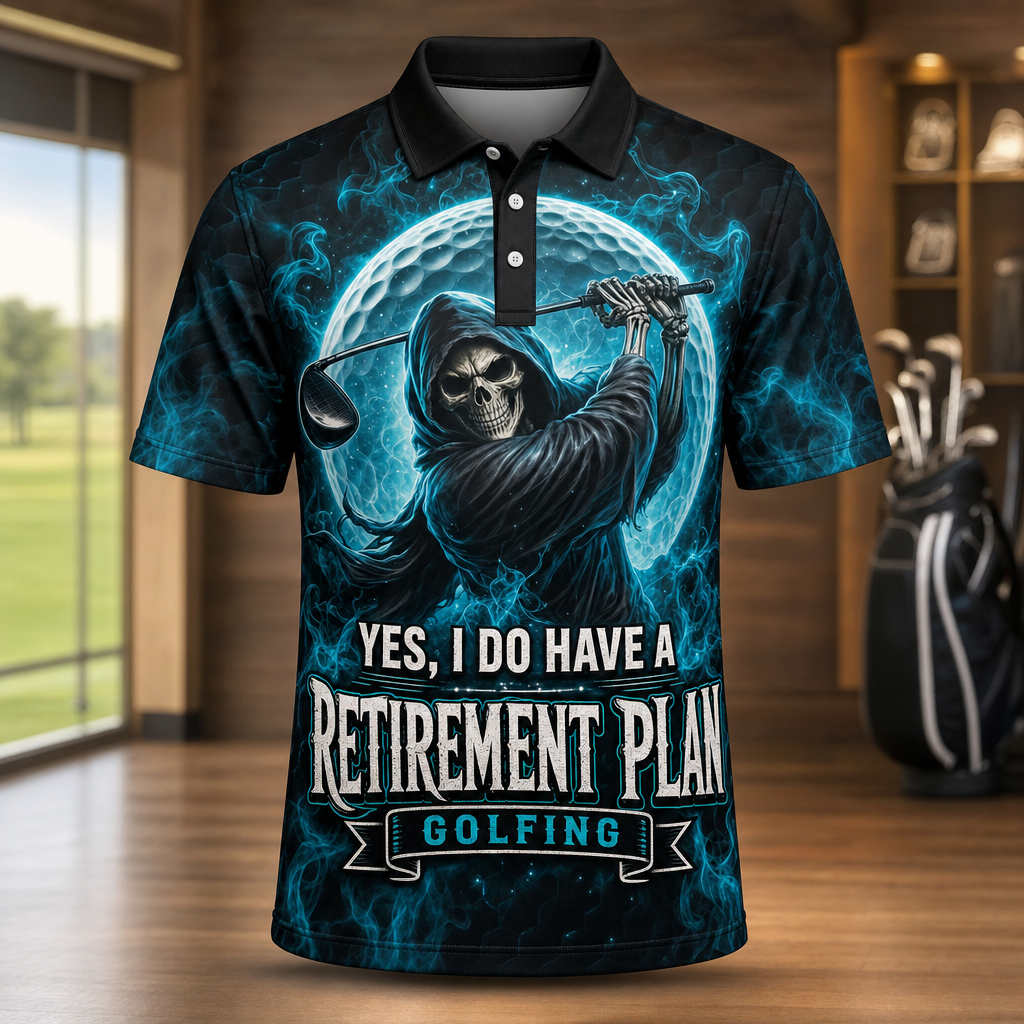Reaper Golf Retirement Plan AOP Polo - Polo shirt - All over printed 50ea5cd1-7277-4458-b261-a07668a7cd7e.png
