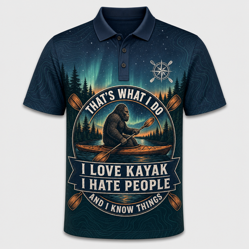 Kayak Knowledge Bigfoot AOP Polo - Polo shirt - All over printed 51027c05-5dae-4df2-9c04-f6abab70673b.png