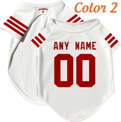 San Francisco Dog T-Shirt Jersey Style Pet Clothes Custom Name and Number Gifts 514VSdmj4qL._AC_SL1200.jpg