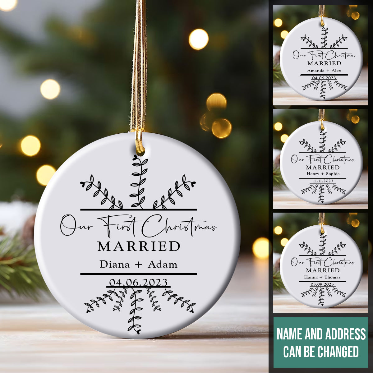 Christmas Engaged Classic Style - Personalized Ornament - Christmas Gift 52.2.jpg