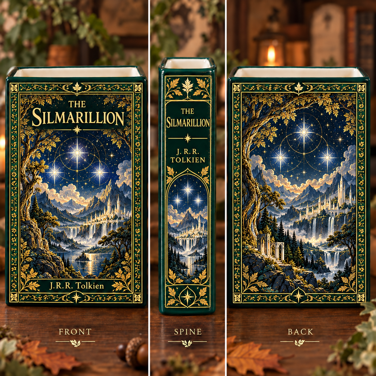 The Silmarillion Book Style Ceramic Book Vase – Tolkien Inspired Flower Vase, Fantasy Bookshelf Decor 53074d47-7149-4305-b75c-14444159e115-the-silmarilion.png