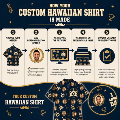I Mustache Dad – Custom Face Hawaiian Shirt - How it is made