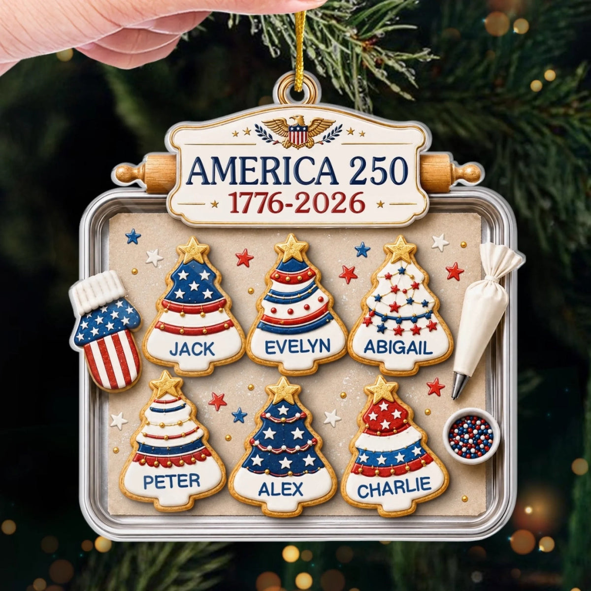Custom Acrylic Ornament - Personalized America 250th Anniversary Christmas Gifts For Mom, Dad, Brother, Sister - Home Of The Sweet Free 5503395d-3ebb-4413-aad4-bff2cc996a2b-banner-5.jpeg