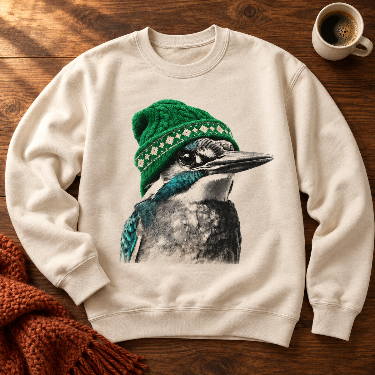 Kingfisher in Beanie Sweatshirt, Birdwatching Nature Lover Gift For Hims, Hers 55179abd-949b-4ab9-8e54-e206ea59bde9--o-n-chim-i-m-len-xanh-3.png