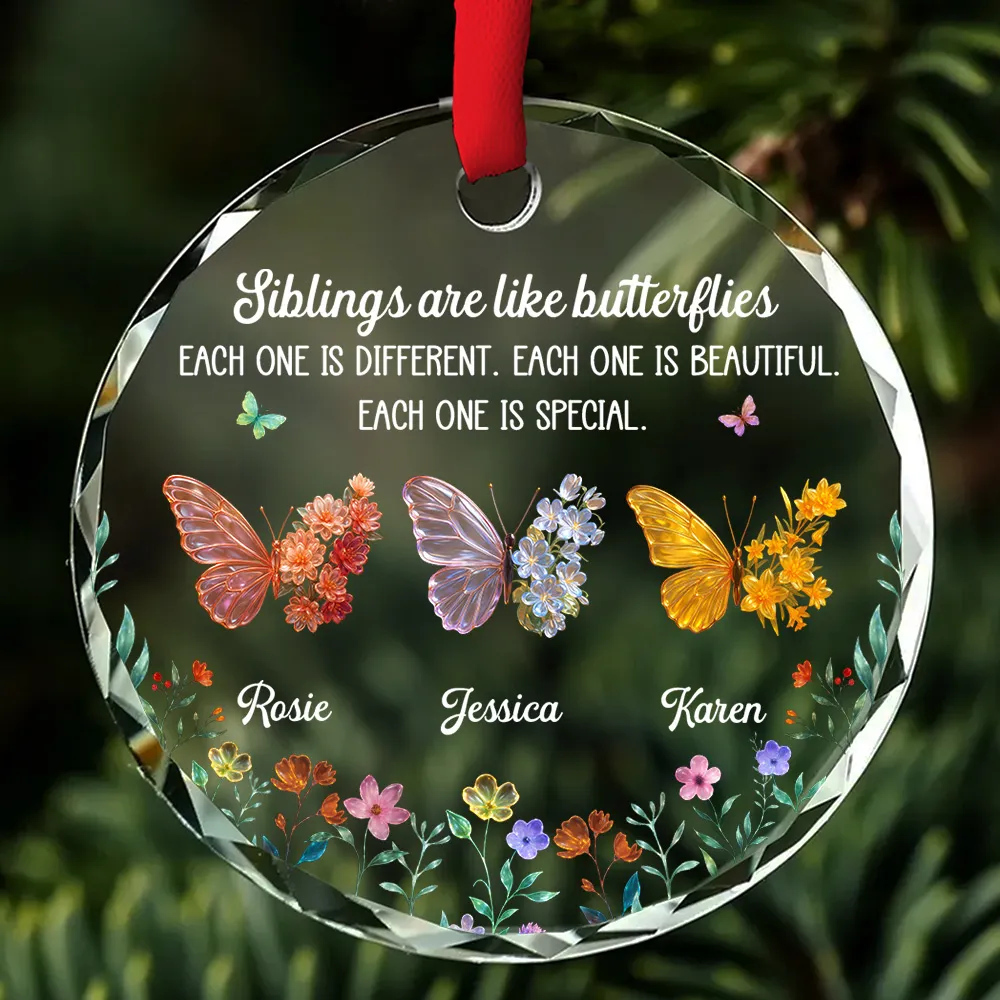 Sparkling Wings For Siblings - Personalized Glass Ornament - Christmas Gift For Family, Siblings 5519210b-b465-48b2-9266-fb764ad22e3a-2_converted.png