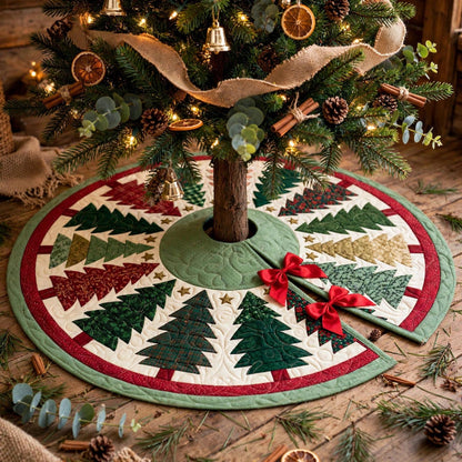 Christmas Tree Quilted Tree Skirt, Patchwork Christmas Tree Skirt, Red Green Holiday Tree Base Cover, Traditional Xmas Decor, Family Gift 5547e483-1e0c-40e5-a9d9-9cf809dbeeba-1.jpg