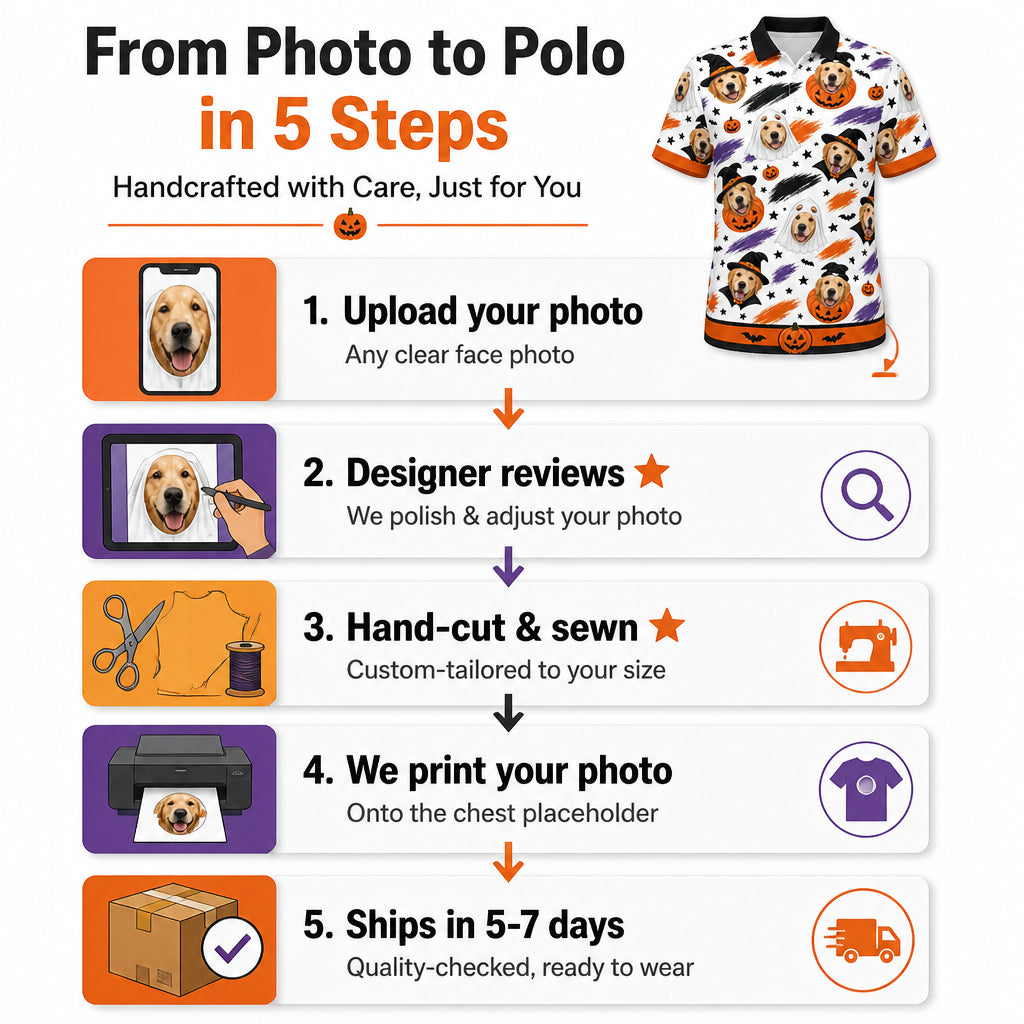 Custom Pet Photo Halloween Shirt - How it is made