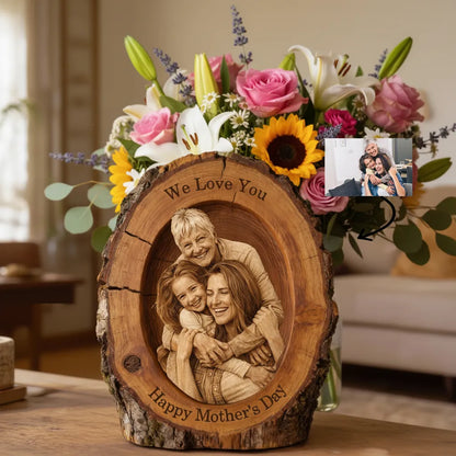 Personalized Wood Slice Photo - Picture Frame