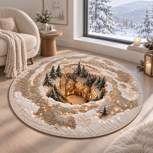 Christmas Village Quilted Carpet, Winter Wonderland Round Carpet, Cozy Holiday Home Decor, Snowy Christmas Decor, Gift For Family 56760405-148b-4051-9500-7fd464edec8d-tha1.png