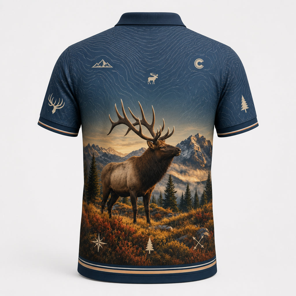 Colorado Elk Hunting AOP Polo – Personalized Name - Personalized Polo shirt - All over printed 56c0ad59-f20d-4c55-9de8-f7b0f1774c4c.jpg