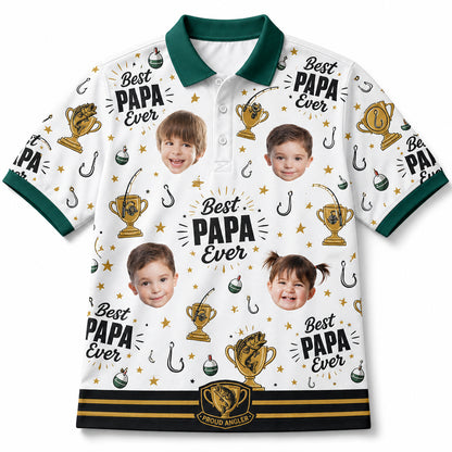 Best Papa Ever Fishing Polo - Hero