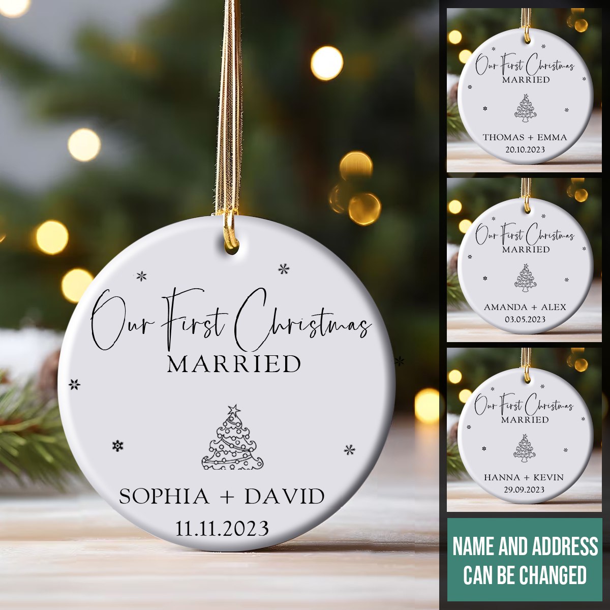 Christmas Tree First Christmas Married - Personalized Ornament - Christmas Gift 57.jpg