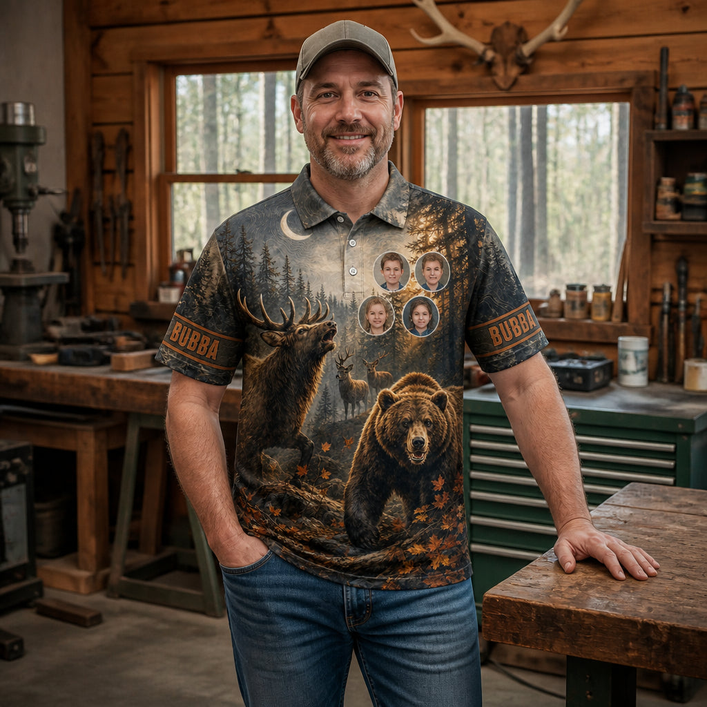 Personalized Elk & Grizzly Forest AOP Polo - Personalized Polo shirt - All over printed 571d507e-92ab-4fdb-ab13-2de83ec870e9.jpg