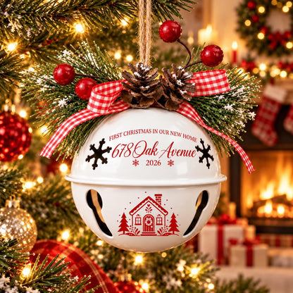 Personalized Our First Home Christmas Jingle Bell Ornament, Xmas Decor Gift, Holiday Keepsake 576f68a8-6941-4444-854b-318e34df128c-1.jpg