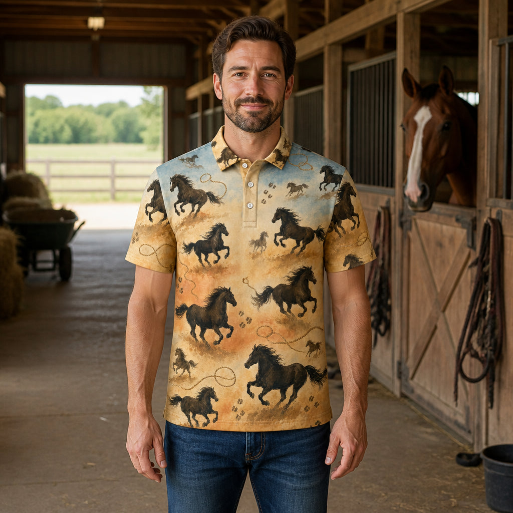 Gallop Gradient AOP Polo for Horse Lovers - Polo shirt - All over printed 5788b155-0306-49a7-be65-9e913d536665.jpg