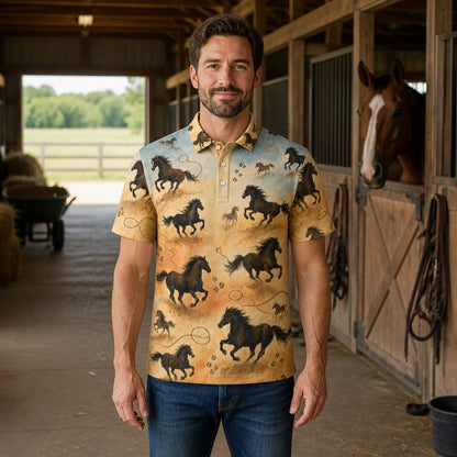 Gallop Gradient AOP Polo for Horse Lovers - Polo shirt - All over printed 5788b155-0306-49a7-be65-9e913d536665.jpg