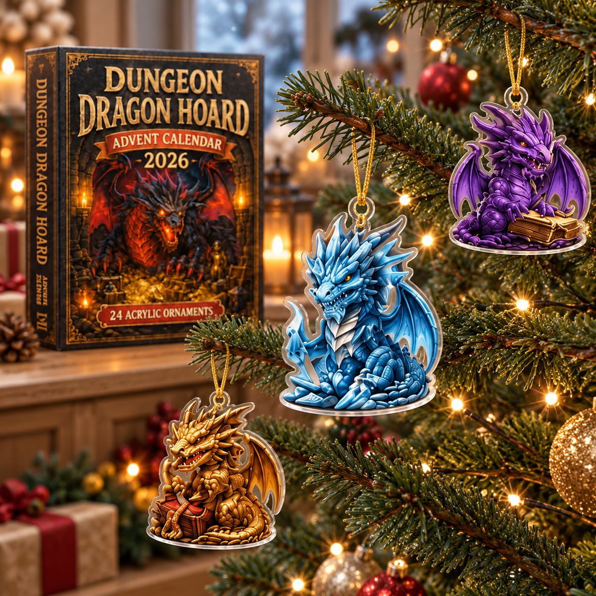 Personalized Dragon Advent Calendar 2026, 24 Acrylic Dragon Charms, 3D Effect Fantasy Countdown Gift For Dragon Lovers, Kid 57baa885-a418-4554-af75-b59fb1820212-L-ch-m-a-v-ng-r-ng-tr-n-c-y-Noel-1.png