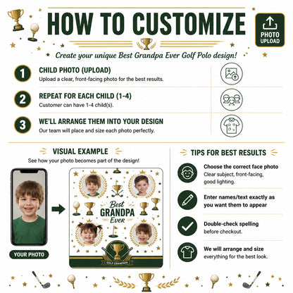 Best Grandpa Ever Golf Polo - How to customize