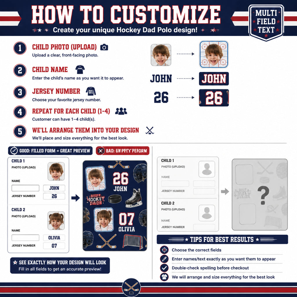 Hockey Dad Polo - How to customize