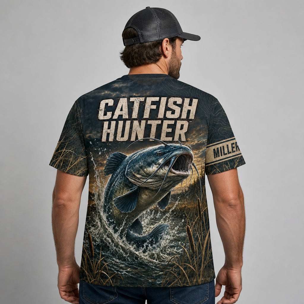 Catfish Hunter Camo AOP Tee — Custom Name Sleeve - Personalized T-Shirt - All Over Printed 581fc151-04ea-4499-b524-96b6d82b9caa.jpg