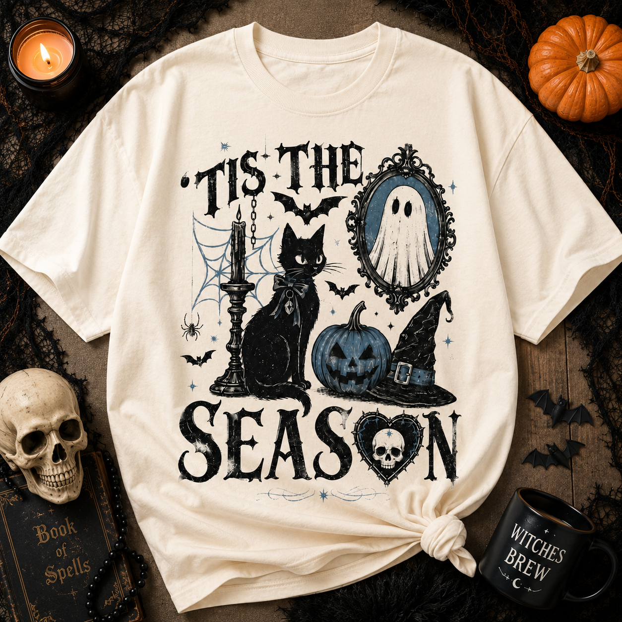 Tis the Spooky Season Halloween T-Shirt – Gothic Black Cat, Ghost & Pumpkin Graphic Tee, Witchy Fall Shirt for Halloween Lovers 5877dee9-e9b7-4f5d-a766-d29c85ccf459-etrer.png