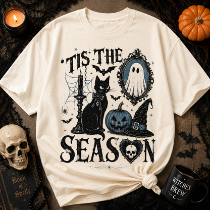 Tis the Spooky Season Halloween T-Shirt – Gothic Black Cat, Ghost & Pumpkin Graphic Tee, Witchy Fall Shirt for Halloween Lovers 5877dee9-e9b7-4f5d-a766-d29c85ccf459-etrer.png
