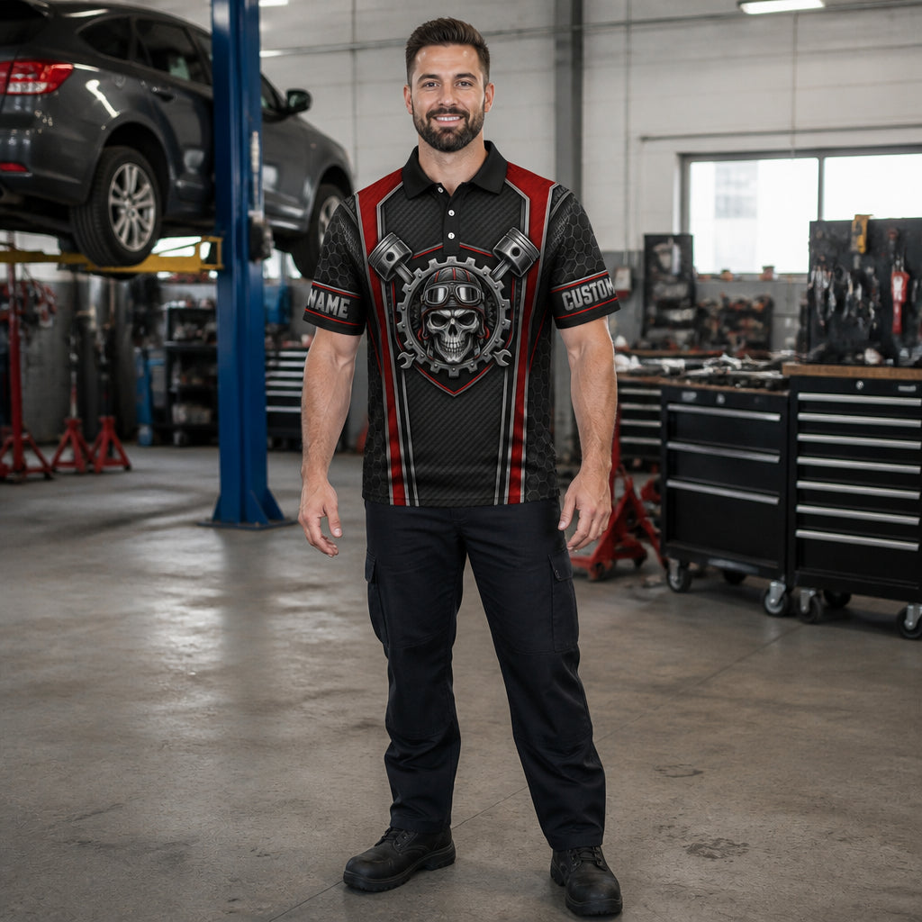 Mechanic Skull AOP Polo – Custom Name Sleeves - Personalized Polo shirt - All over printed 594e0ff7-cdba-4100-bed5-5230379af94d.jpg