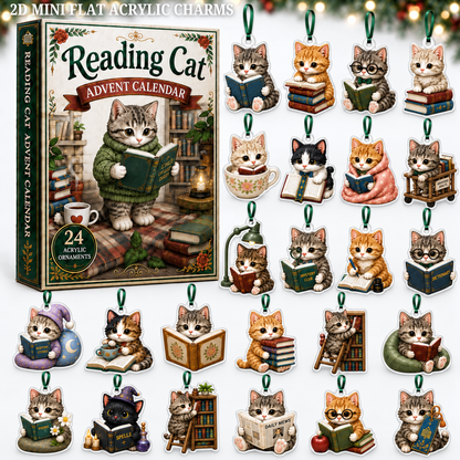 Reading Cat Advent Calendar 2026 - 24-Day Festive Countdown, Acrylic Charms Blind Box - Gift For Cat Lovers 599ee932-885c-4983-bfe5-2280005bcb59-reading-cat-text.png