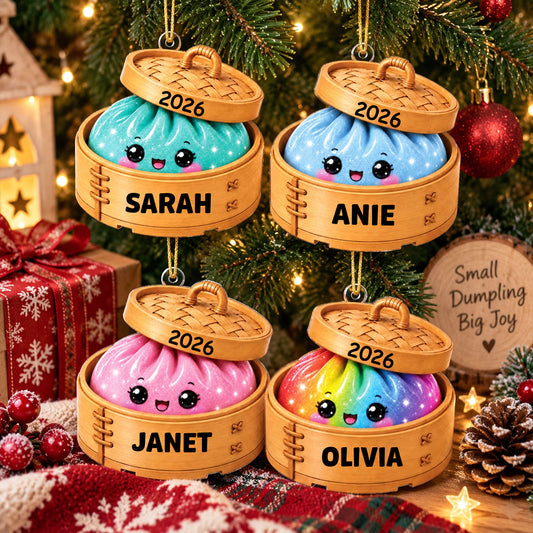 Cute Dumpling Acrylic Ornament - Personalized Ornaments for Kids